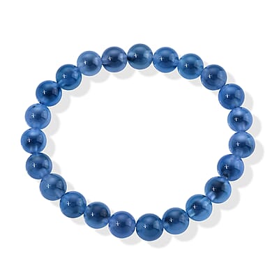 Blue Chalcedony 80.00 ctw Beaded Stretch Bracelet (6.25-6.75In)