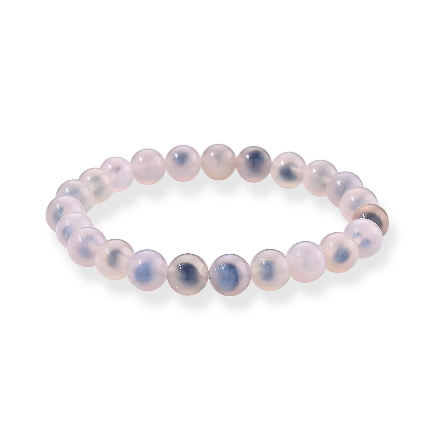 Pink Chalcedony 80.00 ctw Beaded Stretch Bracelet (6.25-6.75In)