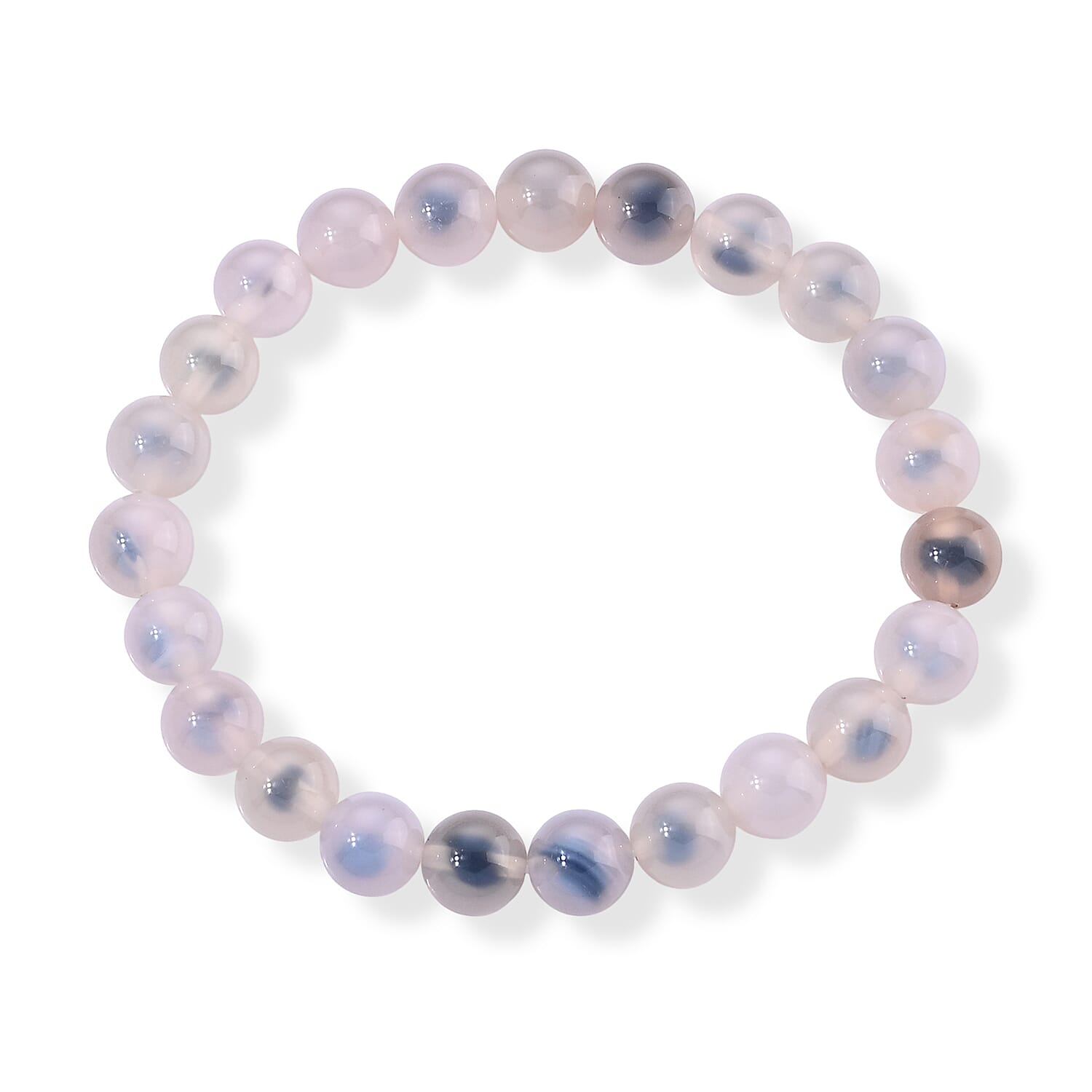 Pink Chalcedony 80.00 ctw Beaded Stretch Bracelet (6.25-6.75In)