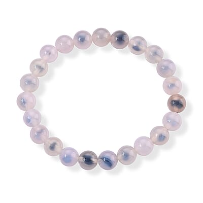 Pink Chalcedony 80.00 ctw Beaded Stretch Bracelet (6.25-6.75In)