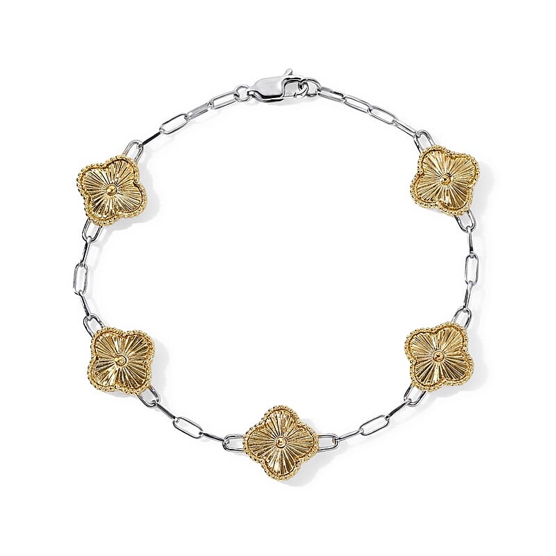 Luxoro 10K Green and White Gold Bracelet (7.25 In) 9.50 Grams