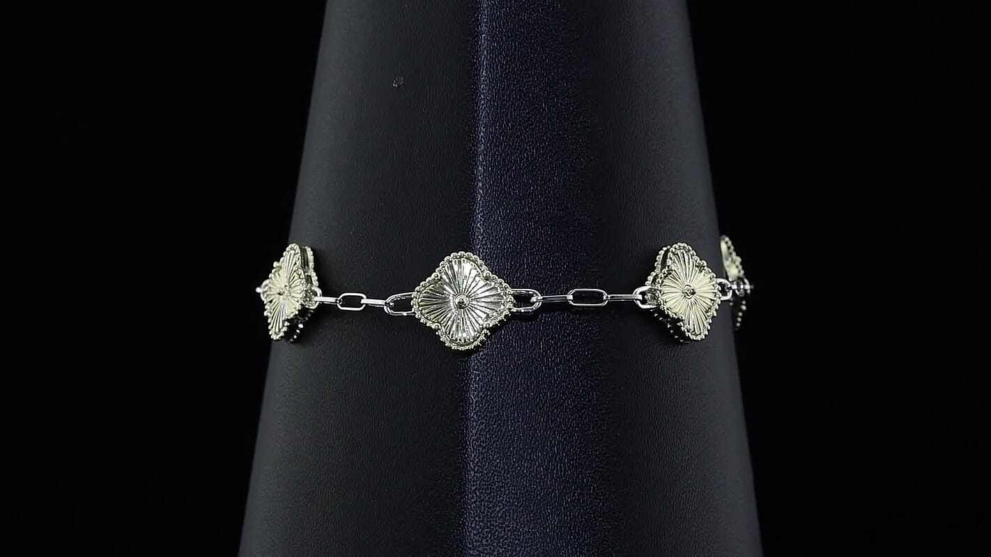 Luxoro 10K Green and White Gold Bracelet (7.25 In) (9.50 g)