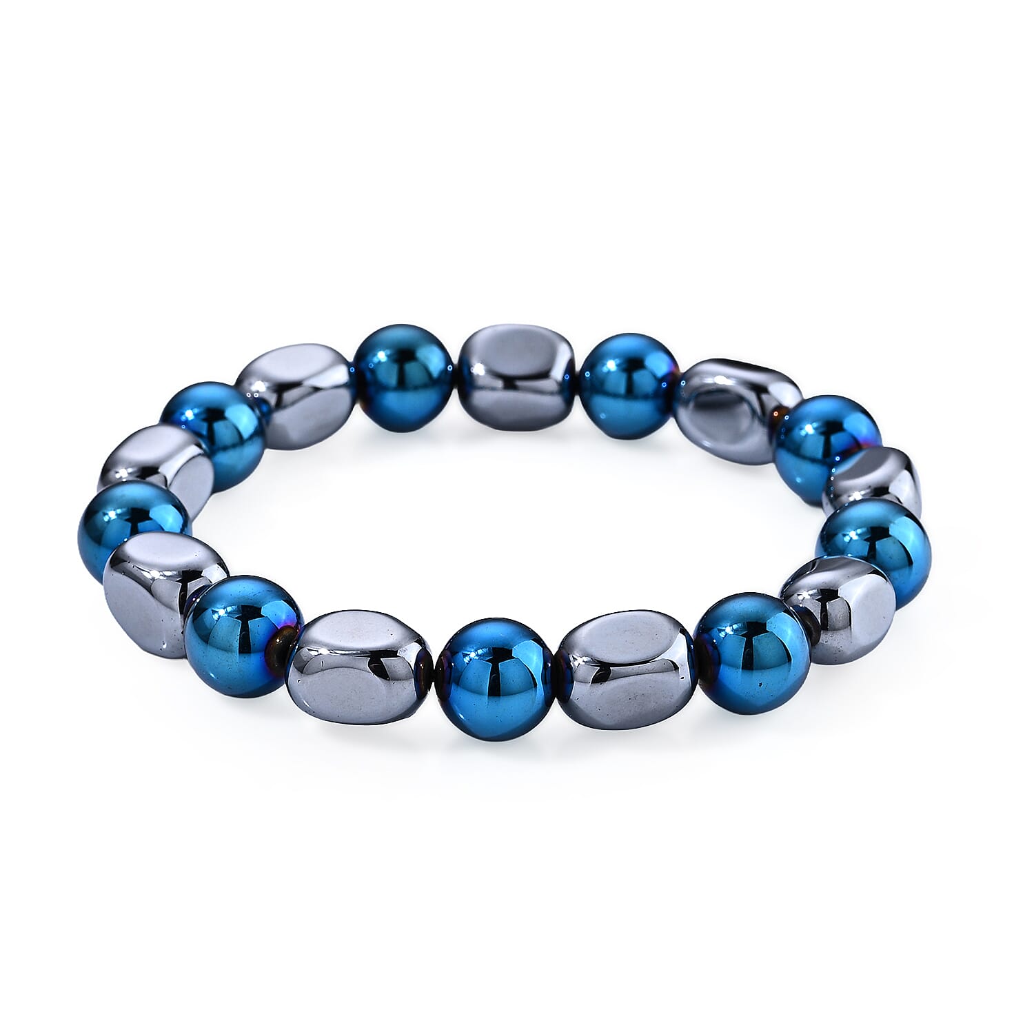 Terahertz 110.00 ctw Tumble Shape Beaded Stretch Bracelet