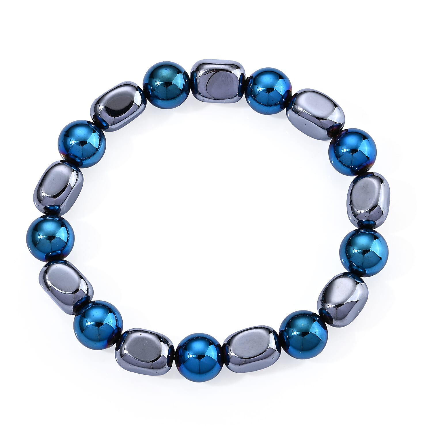 Terahertz 110.00 ctw Tumble Shape Beaded Stretch Bracelet