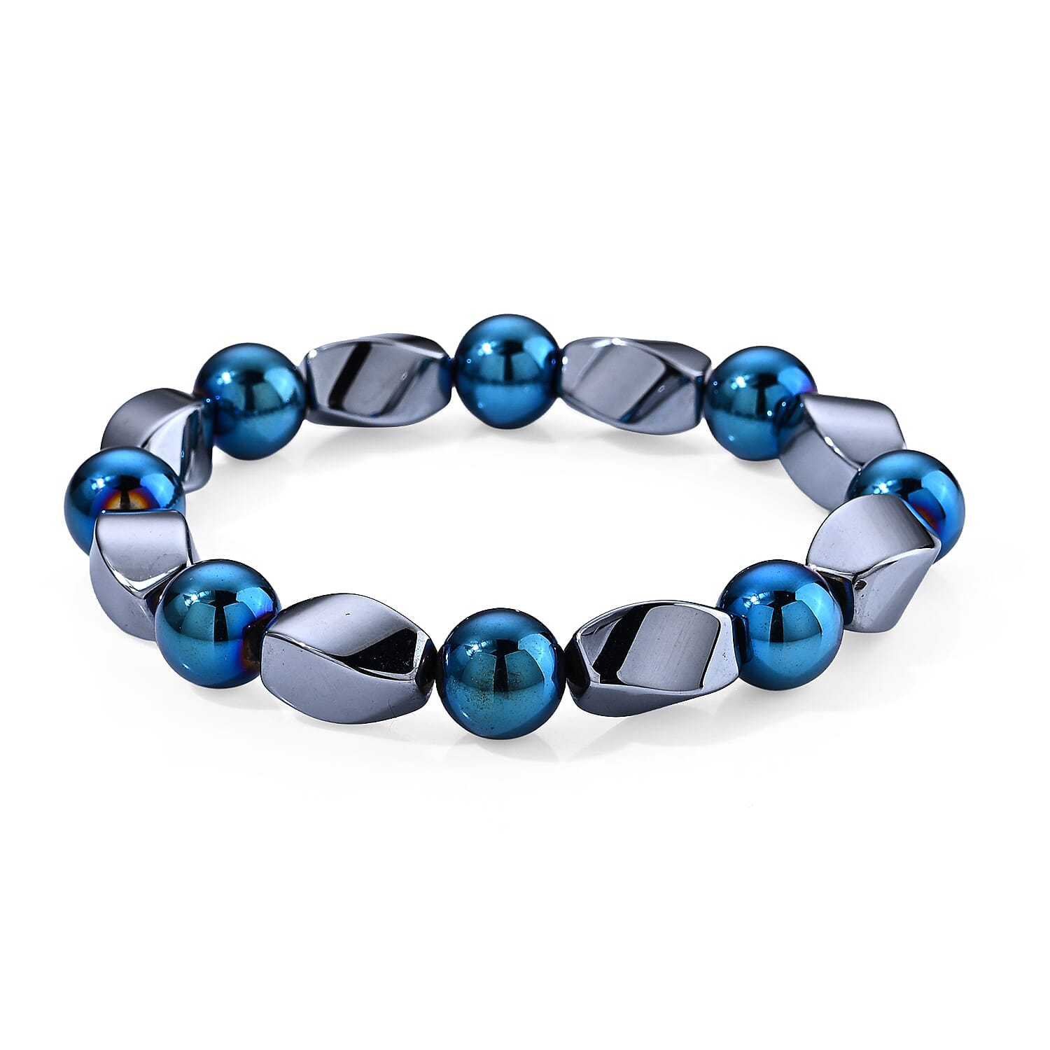 Terahertz 100.00 ctw Twist Shape Beaded Stretch Bracelet