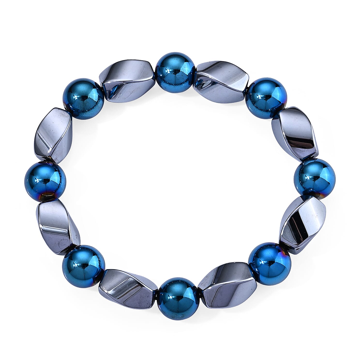 Terahertz 100.00 ctw Twist Shape Beaded Stretch Bracelet