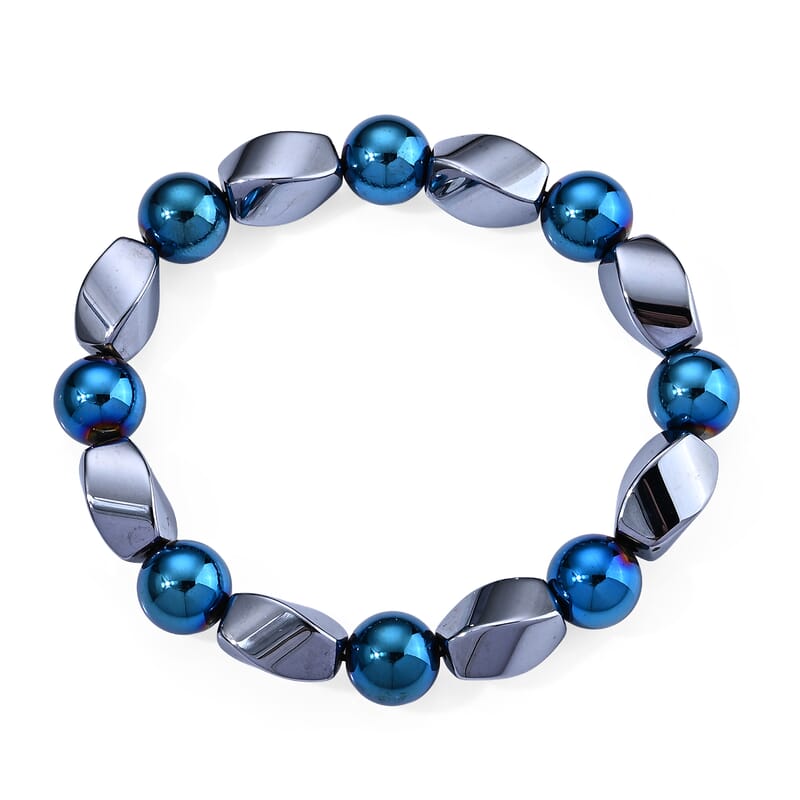 Terahertz 100.00 ctw Twist Shape Beaded Stretch Bracelet