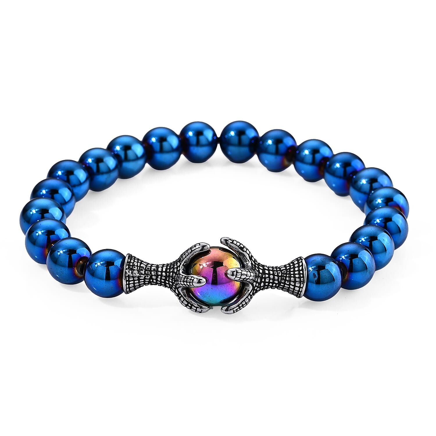 Terahertz 75.00 ctw Beaded Stretch Bracelet in Stainless Steel