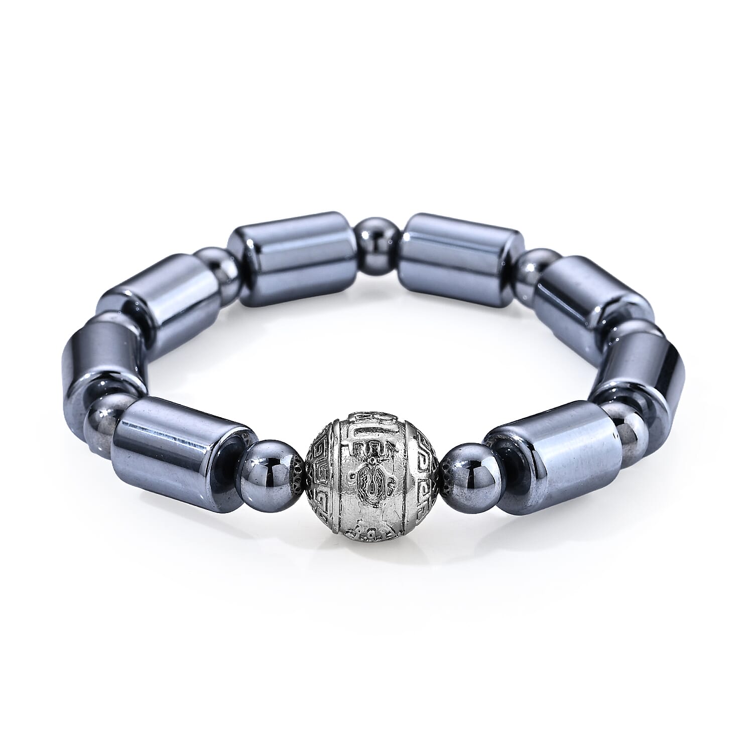 Terahertz 110.00 ctw Beaded Stretch Bracelet in Silvertone