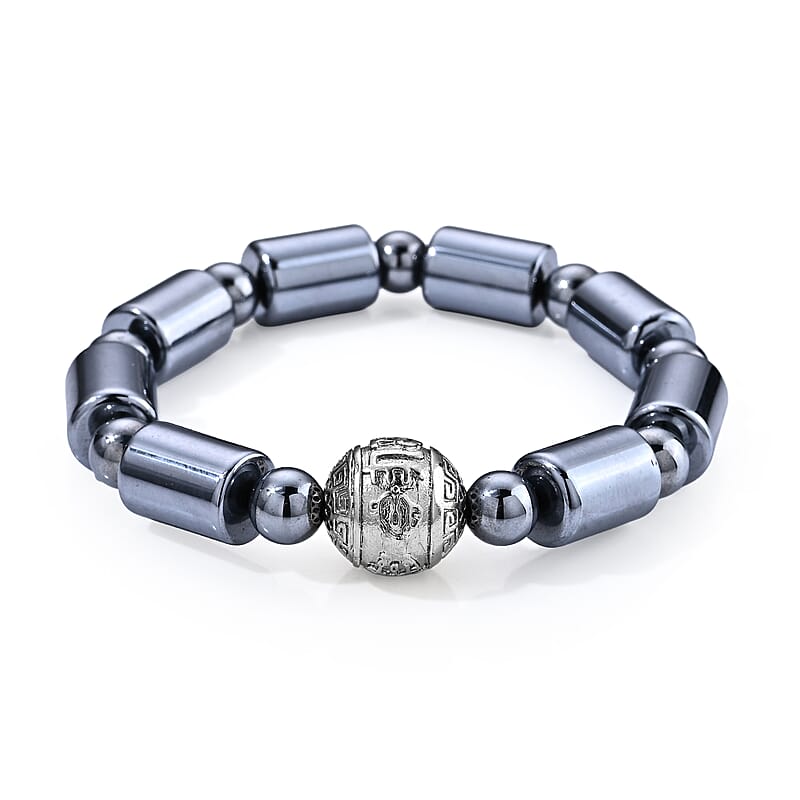 Terahertz 110.00 ctw Beaded Stretch Bracelet in Silvertone