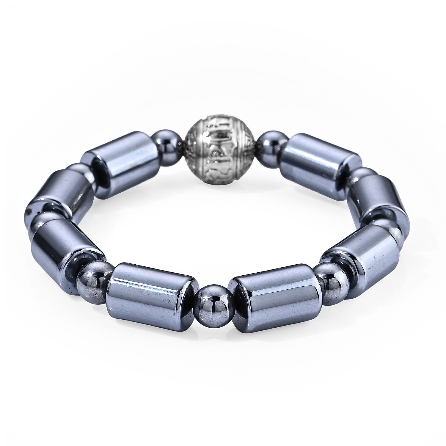 Terahertz 110.00 ctw Beaded Stretch Bracelet in Silvertone