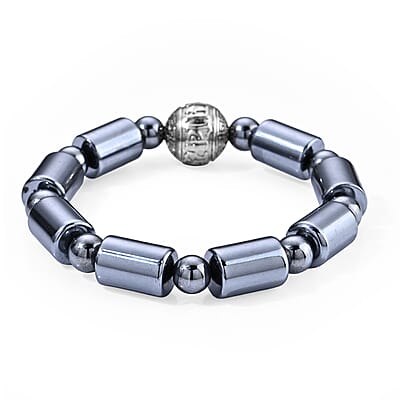 Terahertz 110.00 ctw Beaded Stretch Bracelet in Silvertone