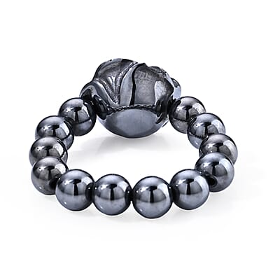 Terahertz 15.00 ctw Carved Rose Beaded Stretch Ring