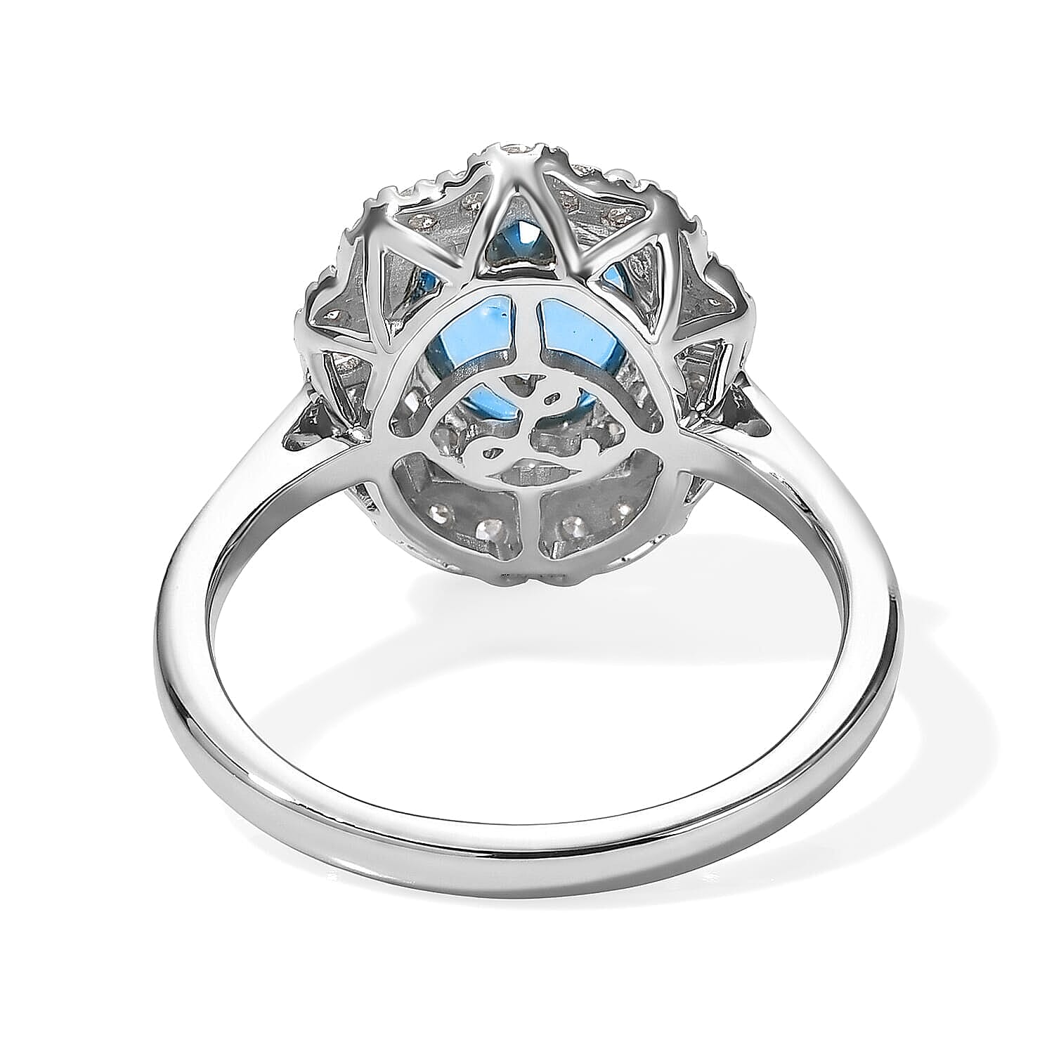 Certified & Appraised Luxoro AAA Santa Maria Aquamarine and Diamond I2 2.25 ctw Ring in 10K White Gold (Size 5.0)