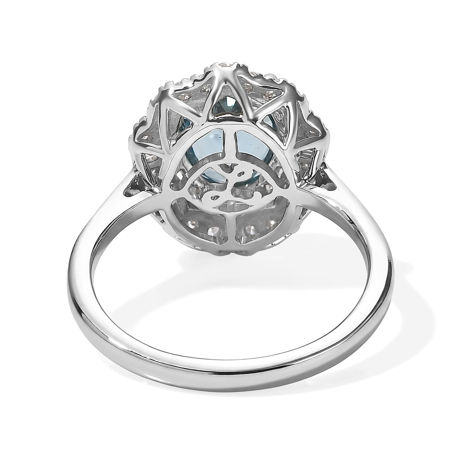 Certified & Appraised Luxoro AAA Santa Maria Aquamarine and Diamond I2 2.25 ctw Ring in 10K White Gold (Size 7.0)