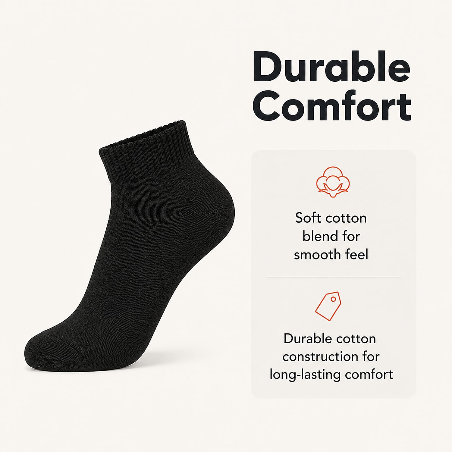 Pack of 10 Black Ankle Socks