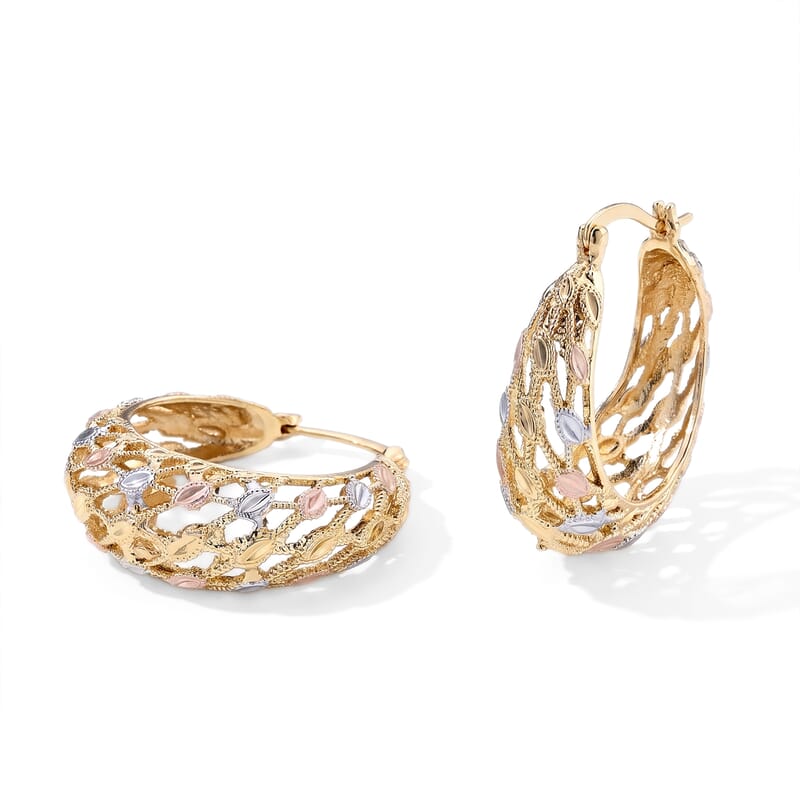 Trending Tri-Tone Woven Hoop Earrings