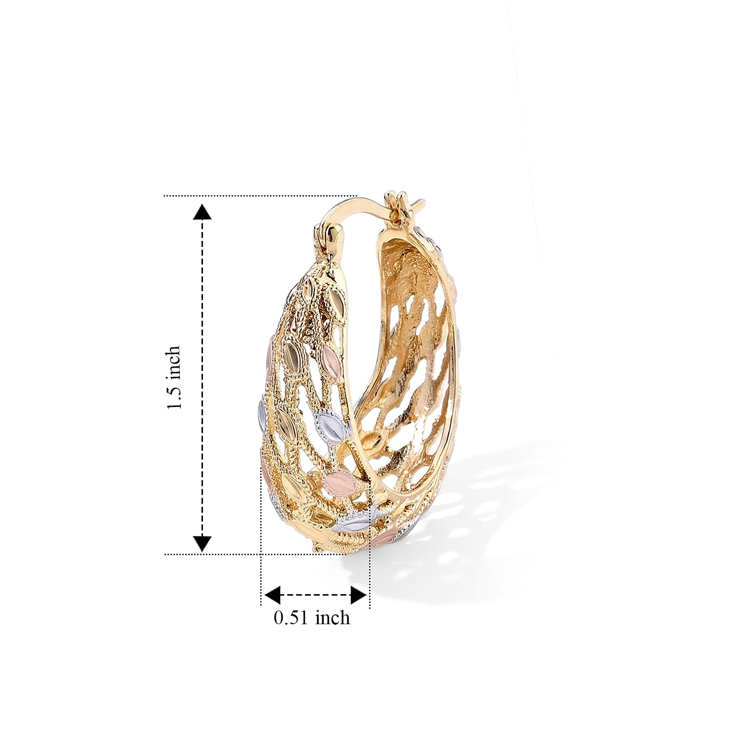 Trending Tri-Tone Woven Hoop Earrings