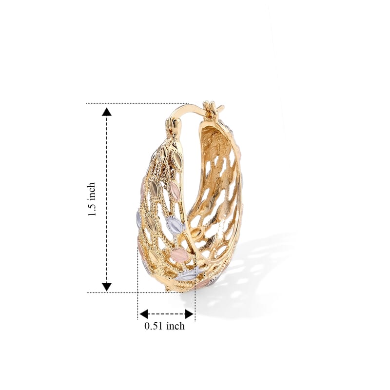 Trending Tri-Tone Woven Hoop Earrings
