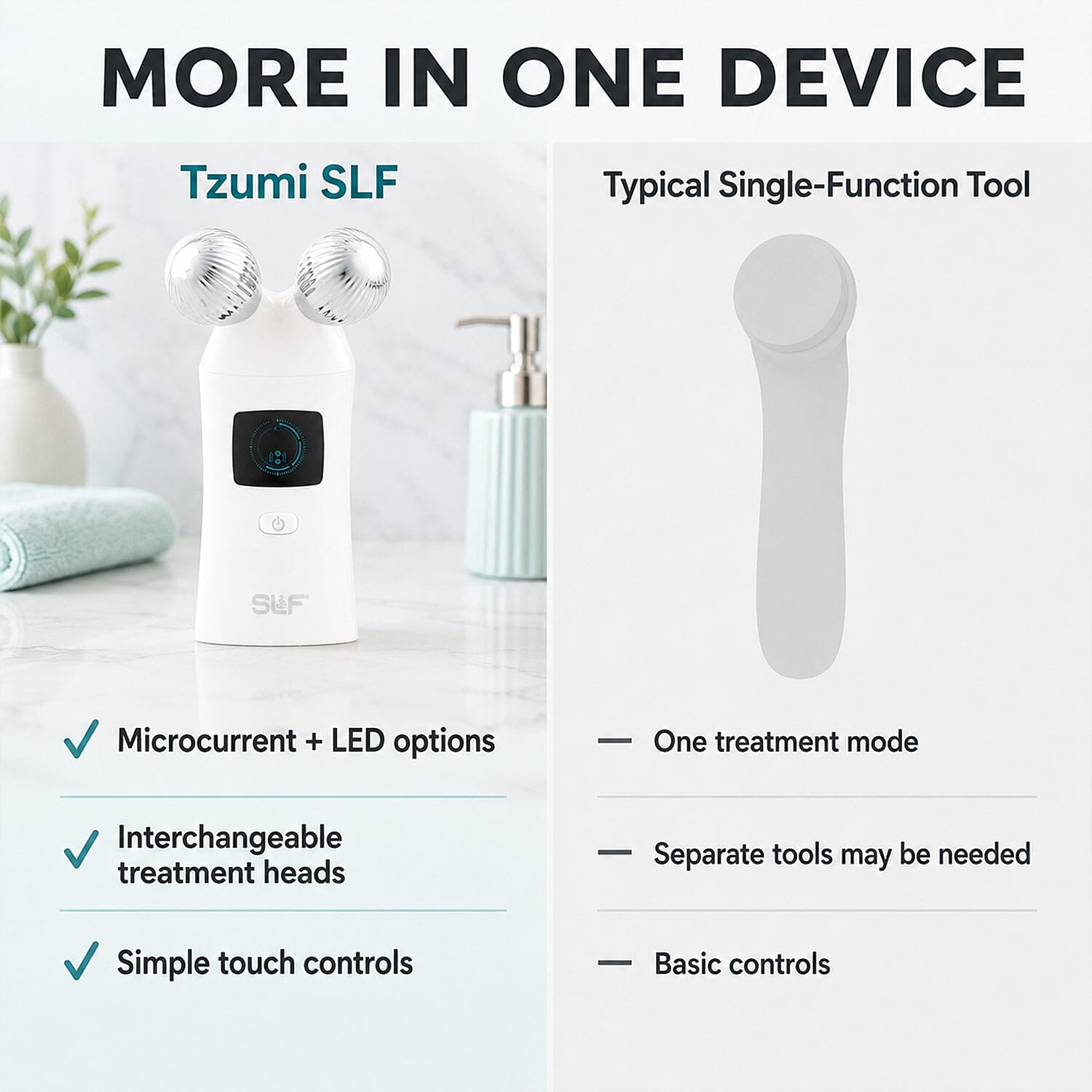 Tzumi SLF Facial Microcurrent LED Light