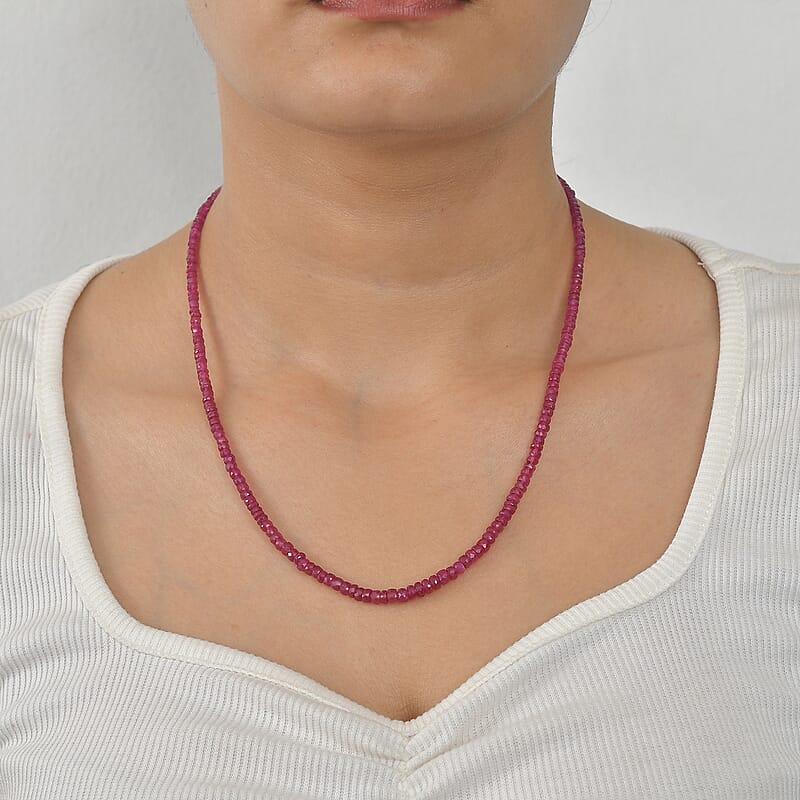 D'Joy Niassa Ruby (FF) 73.00 ctw Necklace in 18K Vermeil Yellow Gold Over Sterling Silver 18 Inches