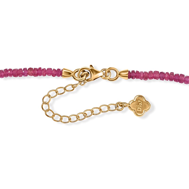 D'Joy Niassa Ruby (FF) 73.00 ctw Necklace in 18K Vermeil Yellow Gold Over Sterling Silver 18 Inches