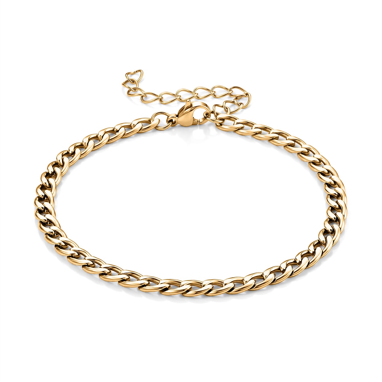Cuban Chain Bracelet in ION Plated YG Stainless Steel (7.50-9.50In)