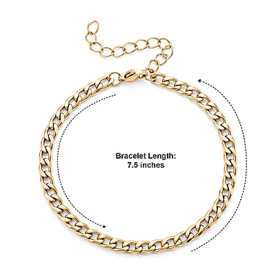 Cuban Chain Bracelet in ION Plated YG Stainless Steel (7.50-9.50In)