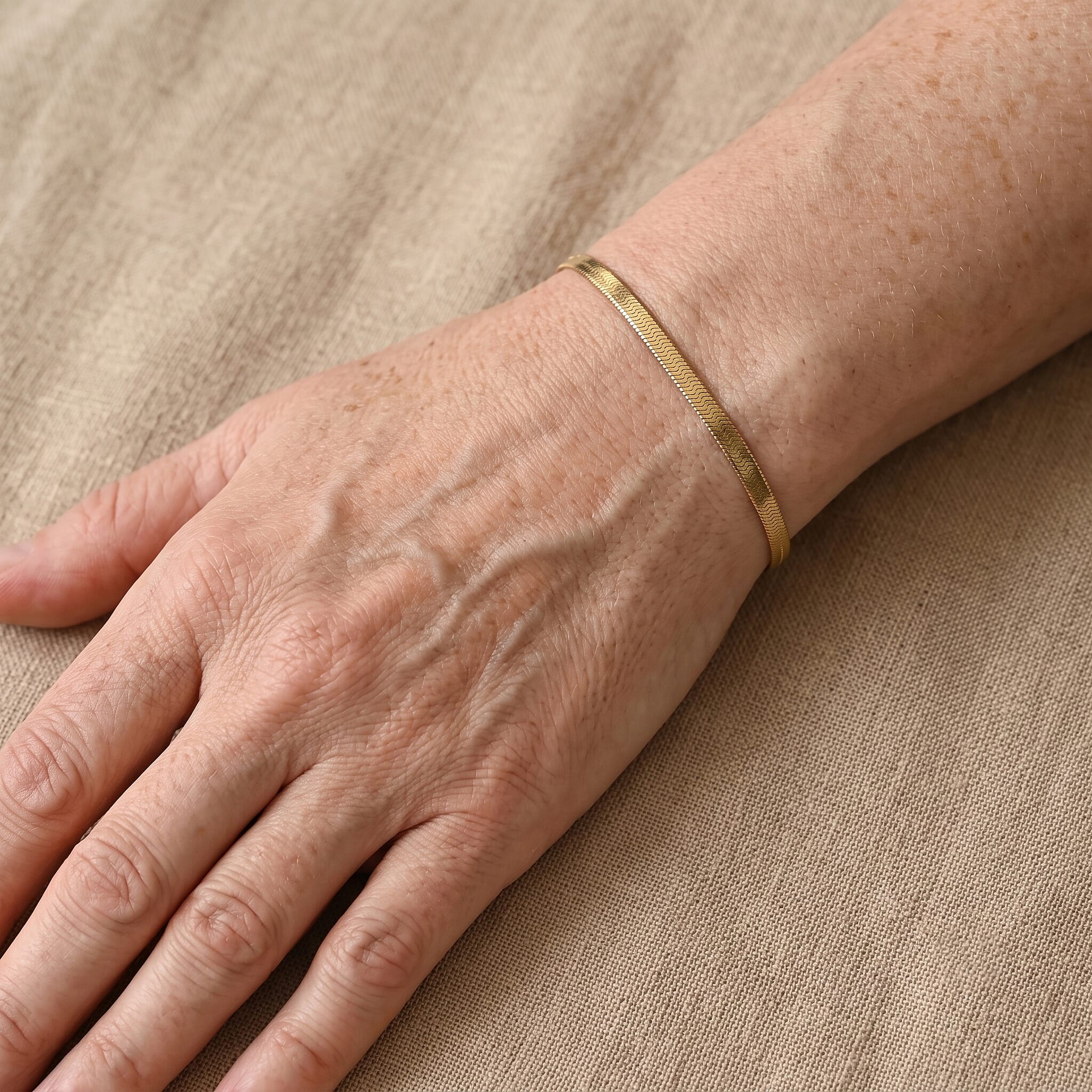 Smooth Snake Chain Bracelet in ION Plated YG Stainless Steel (7.50-9.50In)