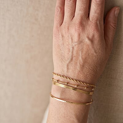 Smooth Snake Chain Bracelet in ION Plated YG Stainless Steel (7.50-9.50In)