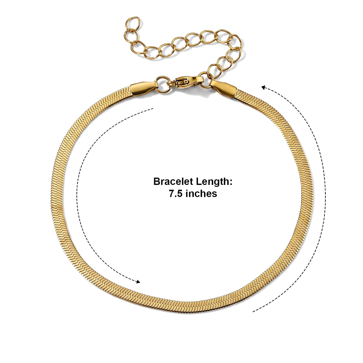 Smooth Snake Chain Bracelet in ION Plated YG Stainless Steel (7.50-9.50In)
