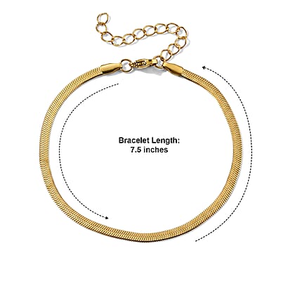 Smooth Snake Chain Bracelet in ION Plated YG Stainless Steel (7.50-9.50In)
