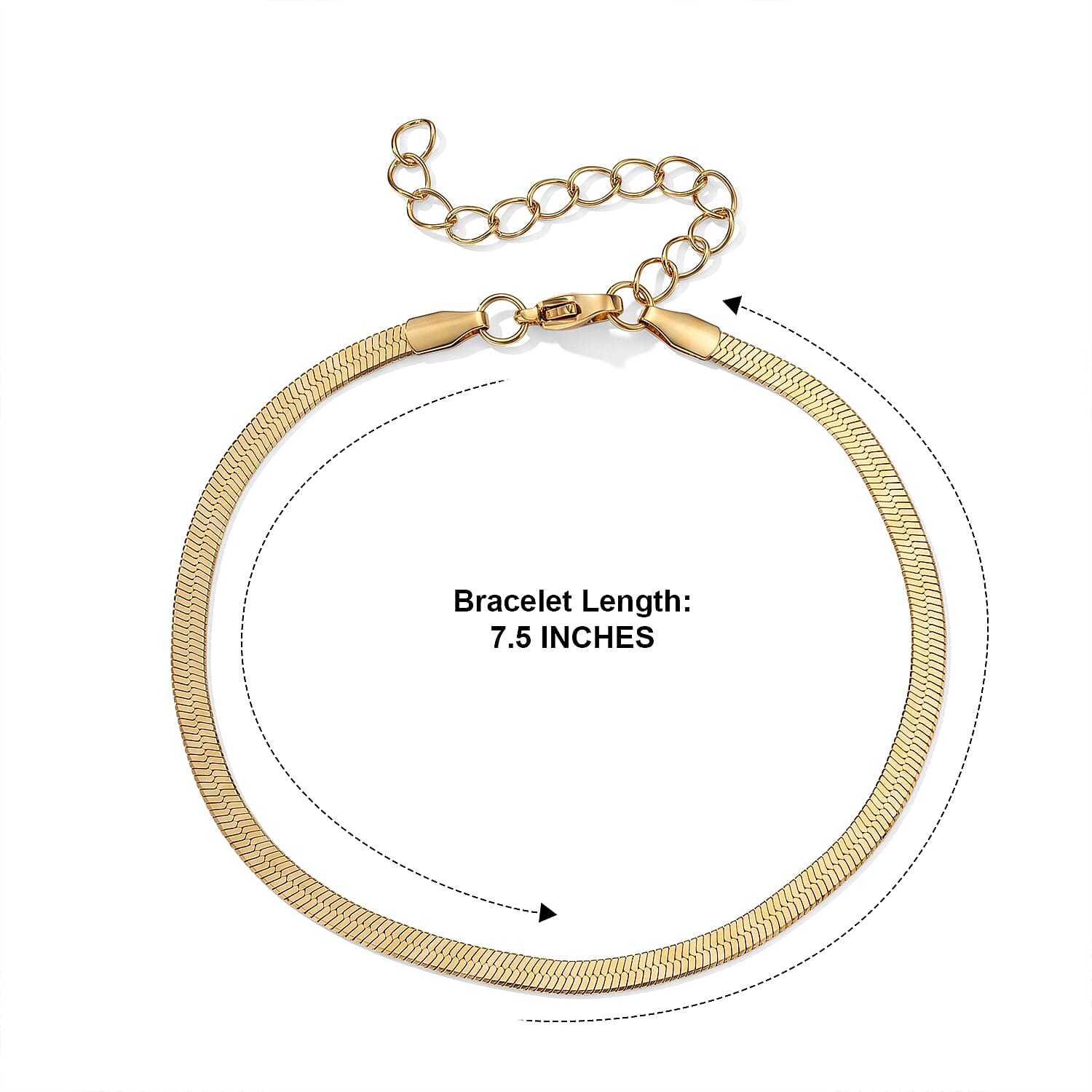 Stackable Smooth Snake Chain Bracelet in ION Plated YG Stainless Steel (7.50-9.50In)