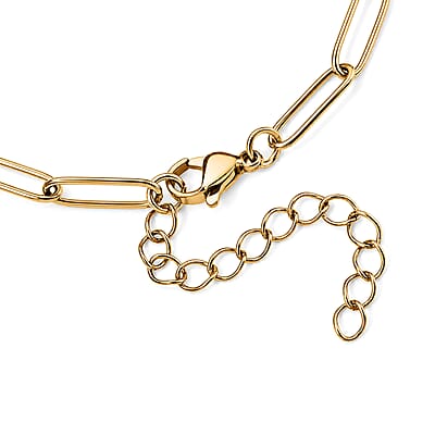 White Shell Pearl Bracelet in ION Plated YG Stainless Steel (7.50-9.50In)