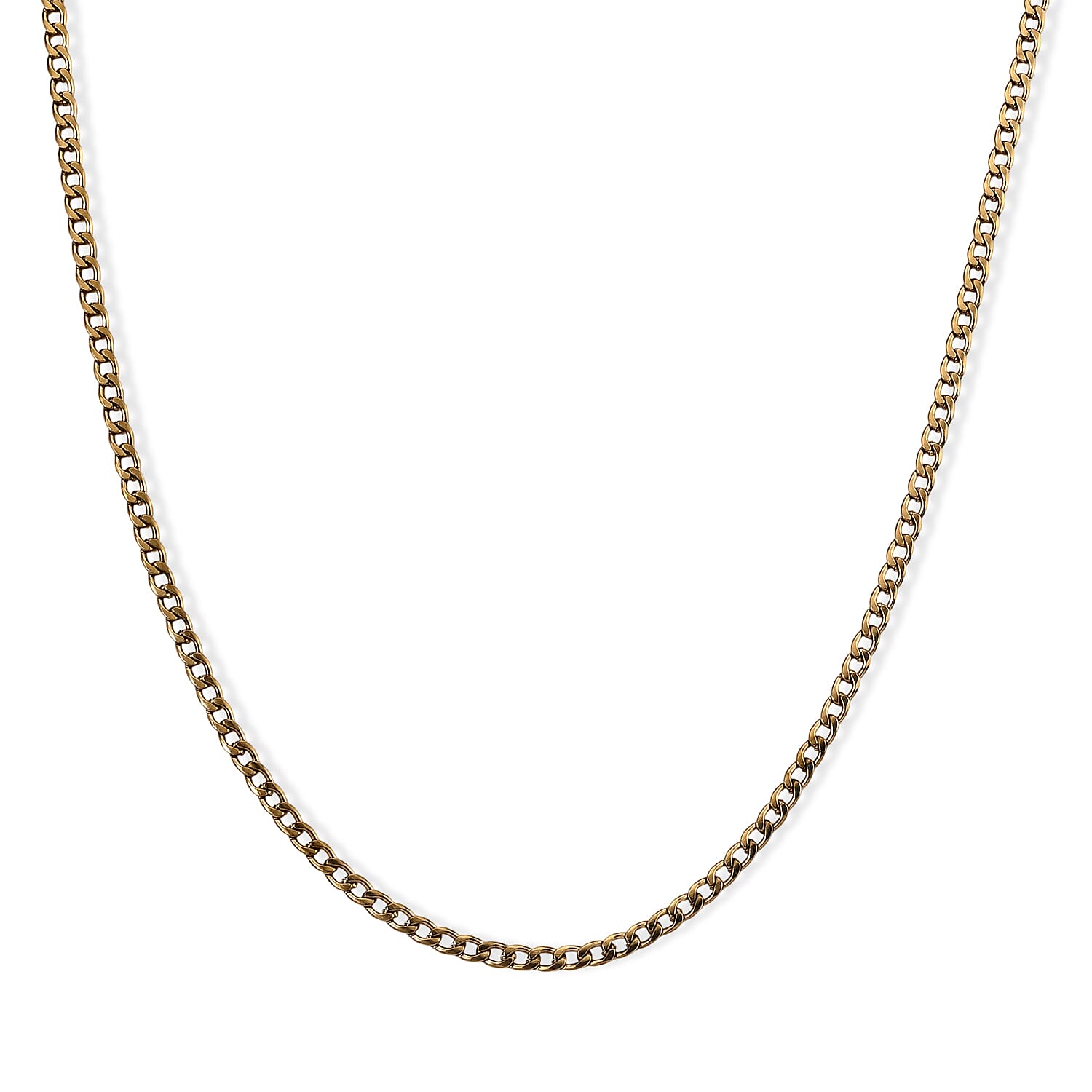 Bold Cuban Chain Necklace (24-26 Inches) in ION Plated YG Stainless Steel