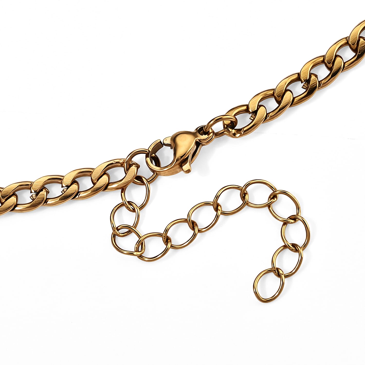 Bold Cuban Chain Necklace (24-26 Inches) in ION Plated YG Stainless Steel