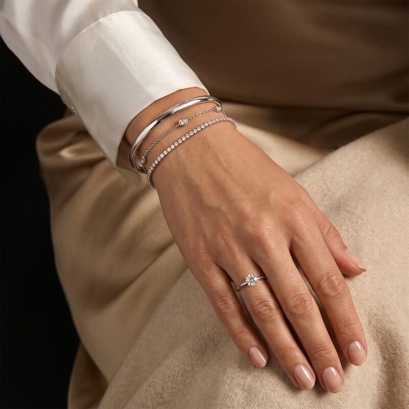 Lab Grown Diamond G-H SI 4.40 ctw Bracelet in 10K Yellow Gold (7.00 In)