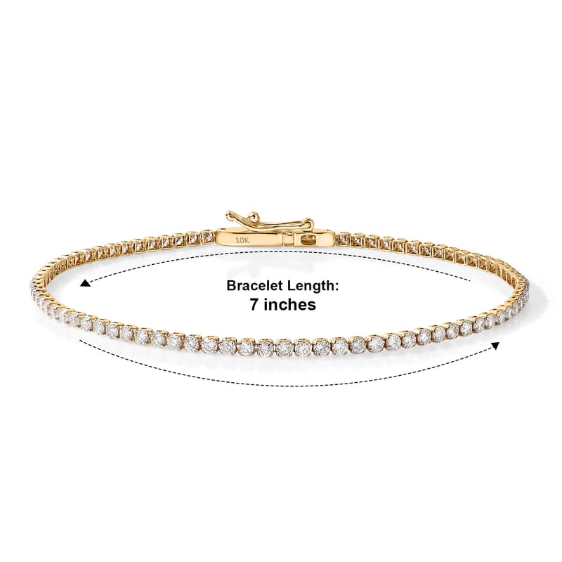 Lab Grown Diamond G-H SI 4.40 ctw Bracelet in 10K Yellow Gold (7.00 In)