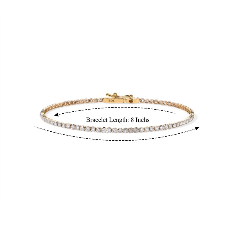Luxuriant Lab Grown Diamond (SI) 2.20 ctw Bracelet in 10K Yellow Gold (7.25 In)