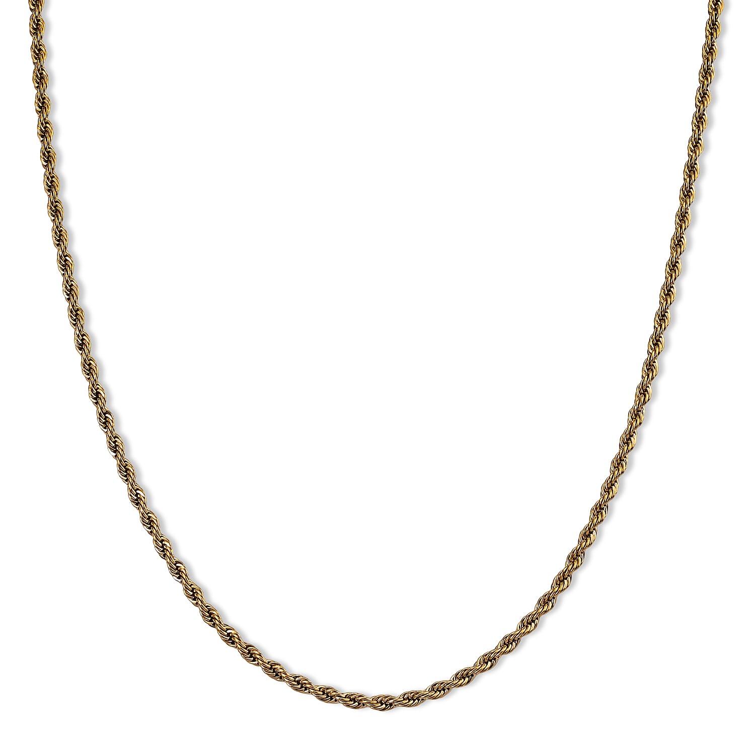 Twisted Rope Chain Necklace in ION Plated YG Stainless Steel (27.50-29.50 Inches)