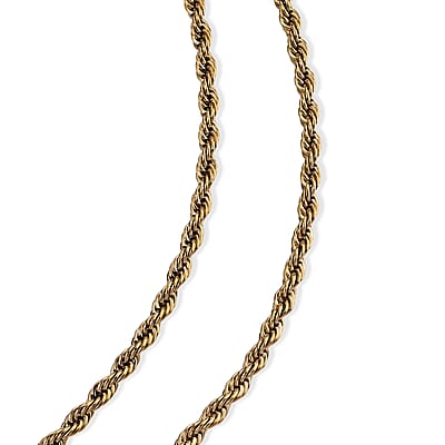 Twisted Rope Chain Necklace in ION Plated YG Stainless Steel (27.50-29.50 Inches)
