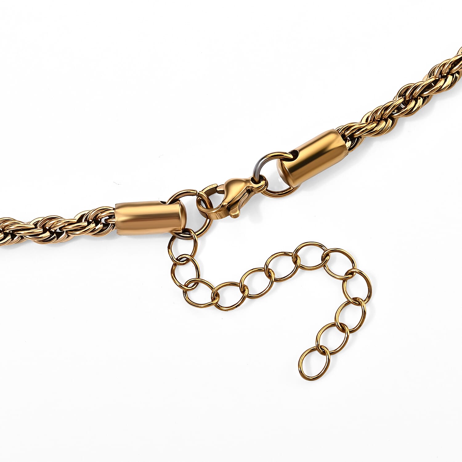Twisted Rope Chain Necklace in ION Plated YG Stainless Steel (27.50-29.50 Inches)