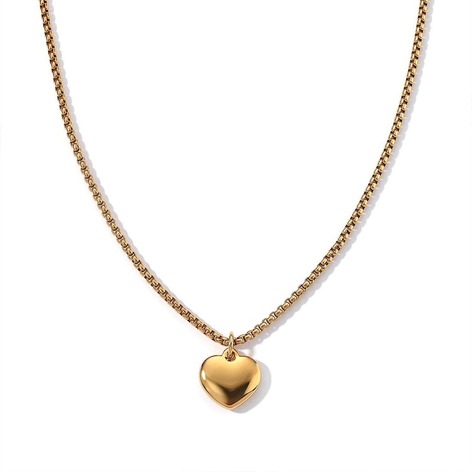 Heart Necklace (20-22 Inches) in ION Plated YG Stainless Steel