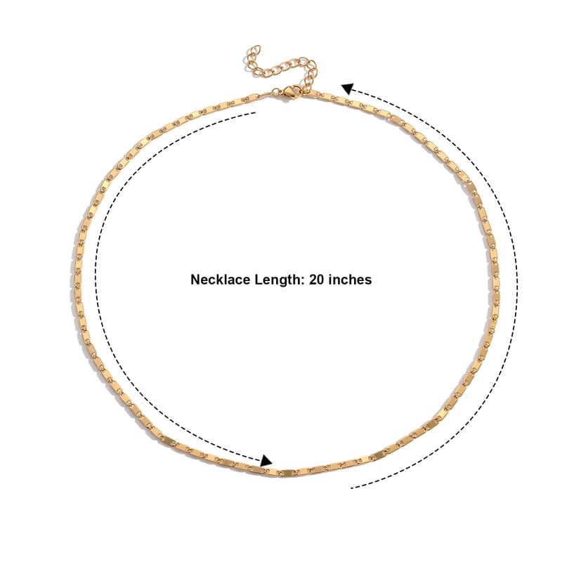 Designer Inspired Stacking Marina Link Necklace (20-22 Inches) in ION Plated YG Stainless Steel