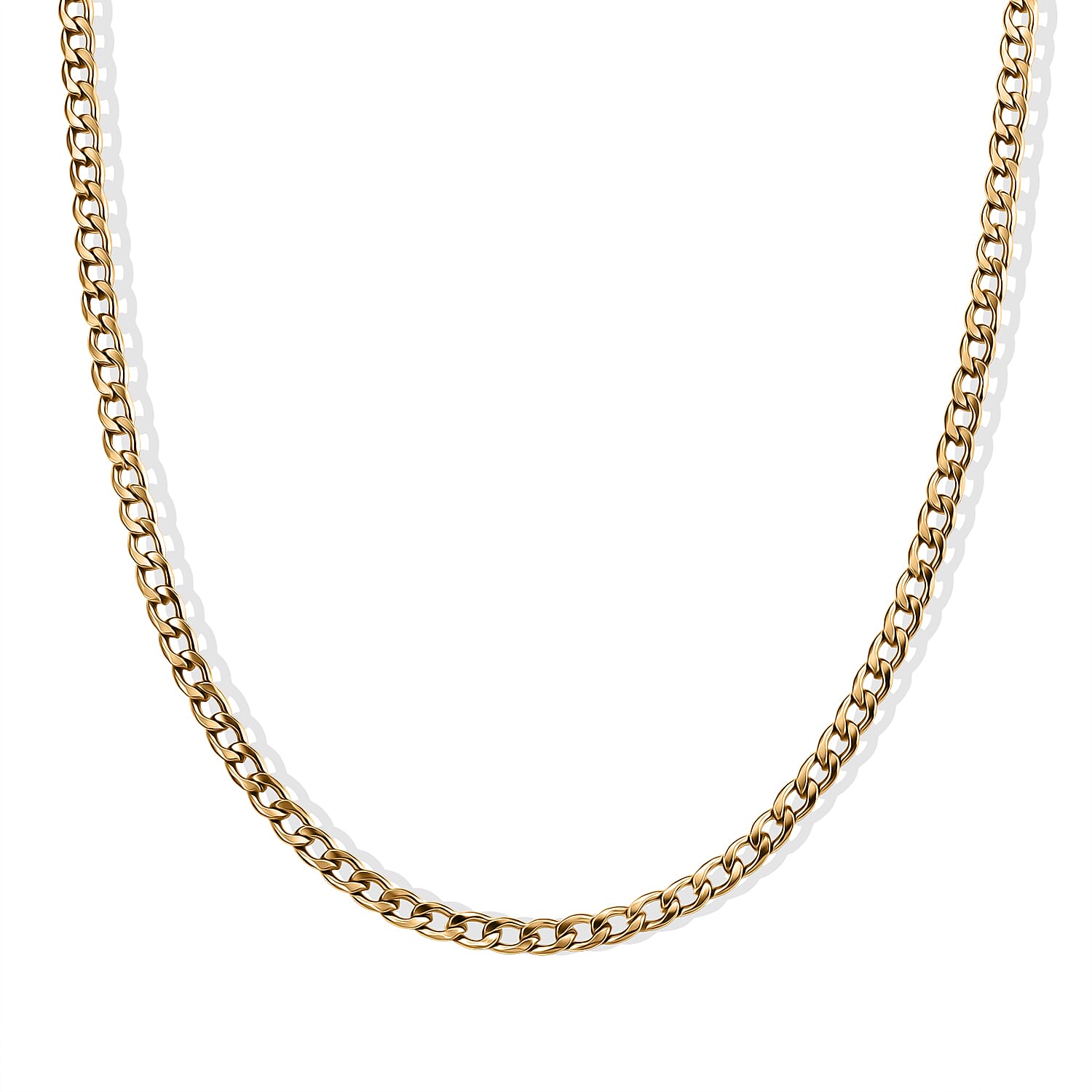 Cuban Chain Necklace in ION Plated YG Stainless Steel (22-24 Inches)