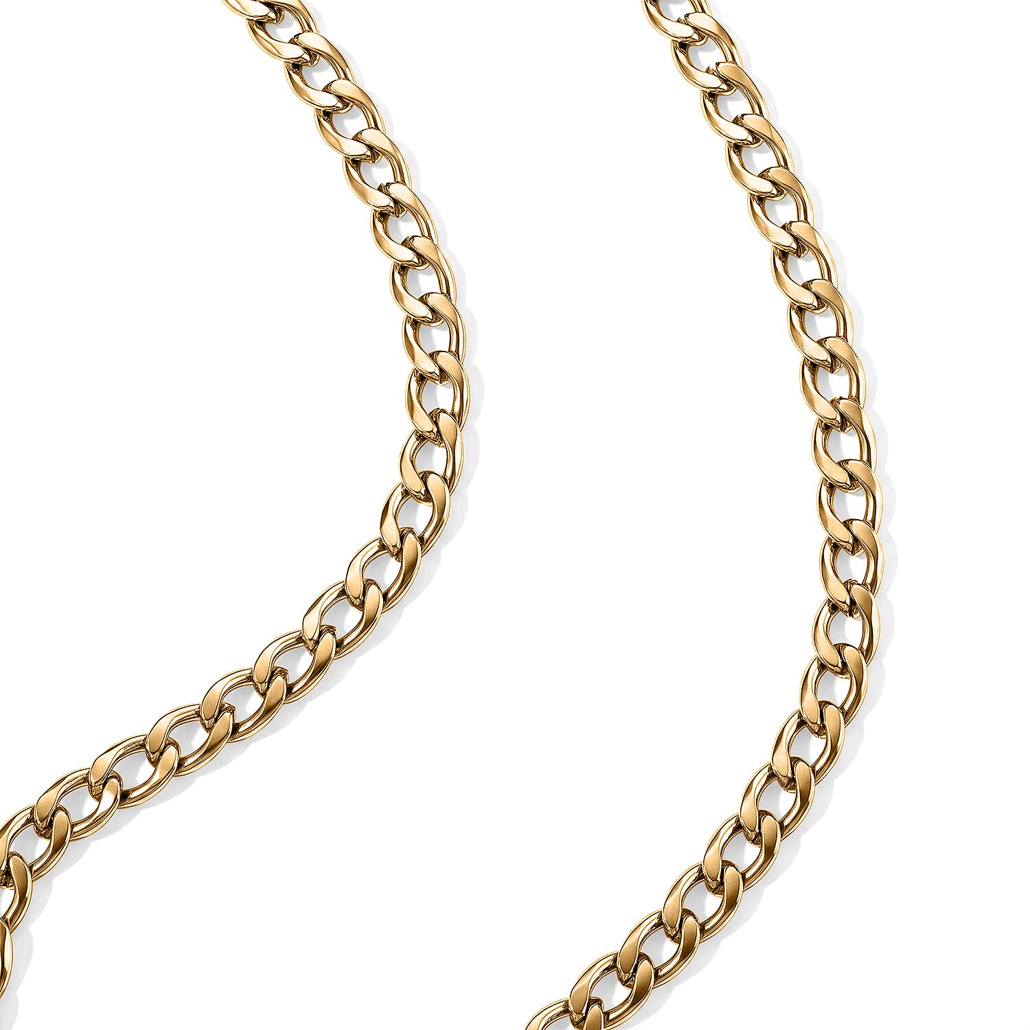 Cuban Chain Necklace in ION Plated YG Stainless Steel (22-24 Inches)