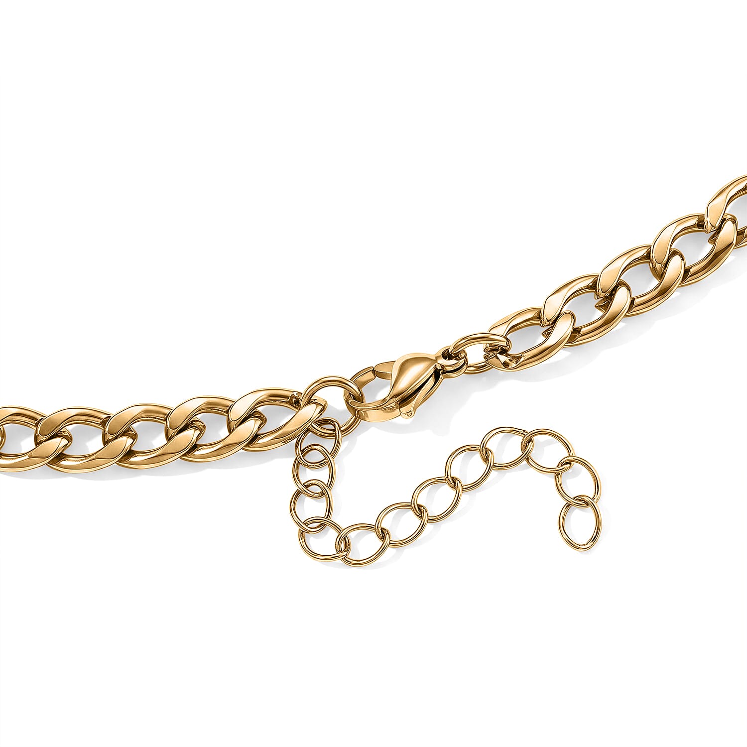 Cuban Chain Necklace in ION Plated YG Stainless Steel (22-24 Inches)