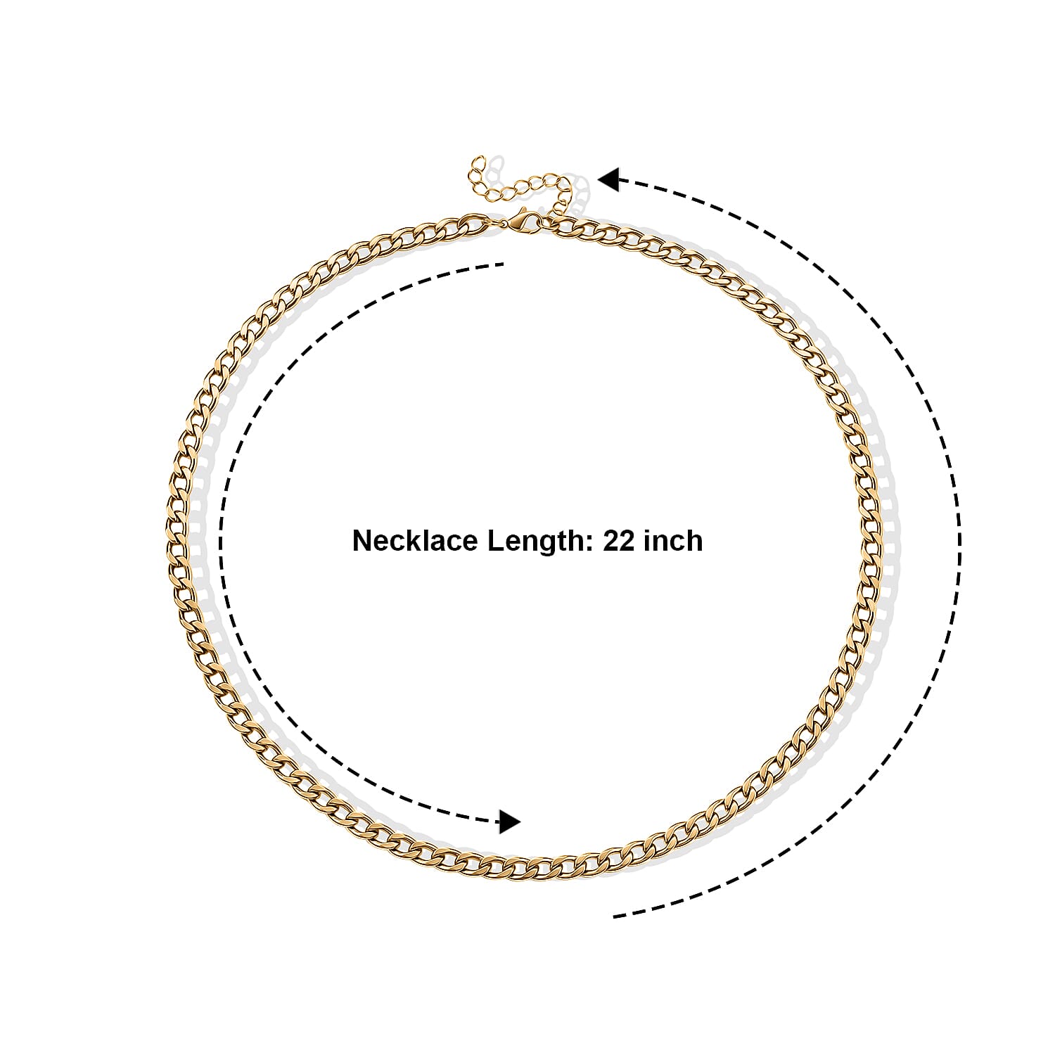 Cuban Chain Necklace in ION Plated YG Stainless Steel (22-24 Inches)