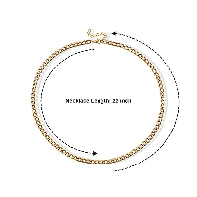 Cuban Chain Necklace in ION Plated YG Stainless Steel (22-24 Inches)