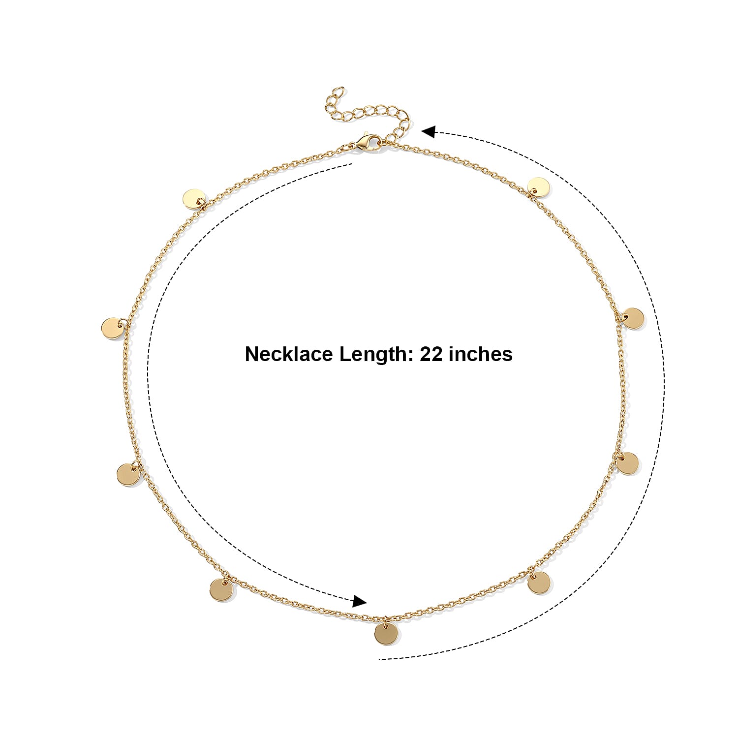 Stackable and Layered Coin Chain Necklace in ION Plated YG Stainless Steel (22-24 Inches)